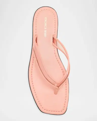 Veronica Beard Clea Leather-Trimmed Jelly Thong Sandals | Thumbnail 3