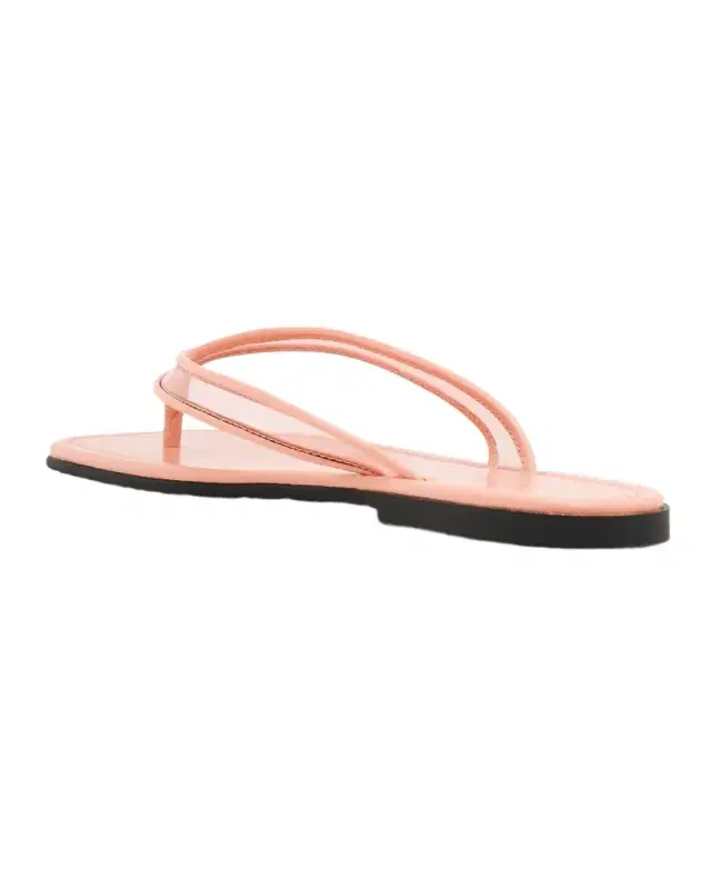 Clea Leather-Trimmed Jelly Thong Sandals