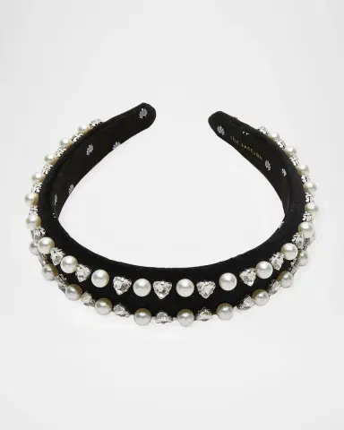 Lele Sadoughi Charlotte Geo Crystal & Faux Pearl Headband | Thumbnail 2 Lele Sadoughi Charlotte Geo Crystal & Faux Pearl Headband | Thumbnail 2