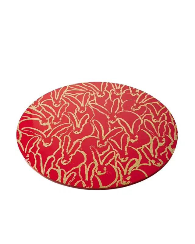 Hunt Slonem Rabbit Run Gold Leaf & Lacquer Placemat