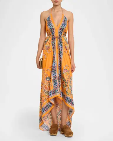 Etro Paisley Silk Halter High-Low Coverup Dress | Thumbnail 2 Etro Paisley Silk Halter High-Low Coverup Dress | Thumbnail 2
