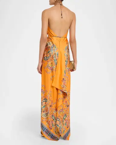 Etro Paisley Silk Halter High-Low Coverup Dress | Thumbnail 3 Etro Paisley Silk Halter High-Low Coverup Dress | Thumbnail 3