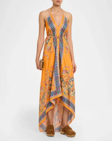 Etro Paisley Silk Halter High-Low Coverup Dress | Thumbnail 4 Etro Paisley Silk Halter High-Low Coverup Dress | Thumbnail 4