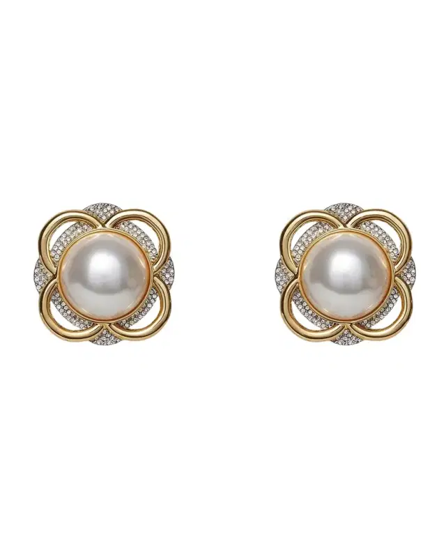 Pearly Pinball Button Earrings