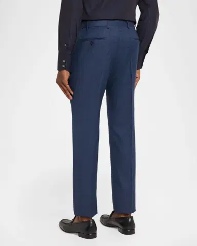 Emporio Armani Men's Textured Wool Tapered Flat-Front Trousers | Thumbnail 3 Emporio Armani Men's Textured Wool Tapered Flat-Front Trousers | Thumbnail 3
