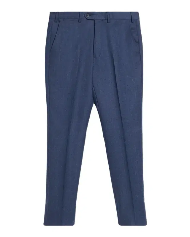 Men 's Textured Wool Tapered Flat-Front Trousers