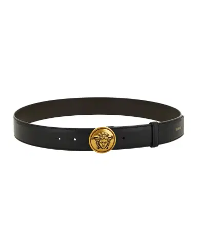Versace Men's Leather Medusa-Buckle Belt | Thumbnail 1 Versace Men's Leather Medusa-Buckle Belt | Thumbnail 1