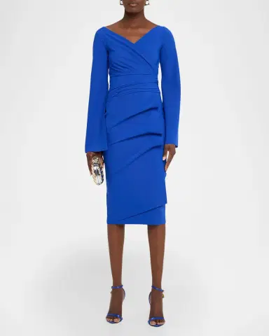 Chiara Boni La Petite Robe Isoshi Split-Sleeve Jersey Midi Sheath Dress | Thumbnail 2