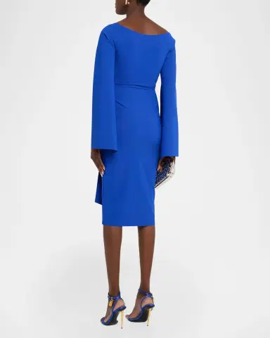 Chiara Boni La Petite Robe Isoshi Split-Sleeve Jersey Midi Sheath Dress | Thumbnail 3