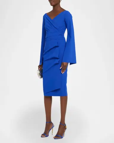 Chiara Boni La Petite Robe Isoshi Split-Sleeve Jersey Midi Sheath Dress | Thumbnail 4