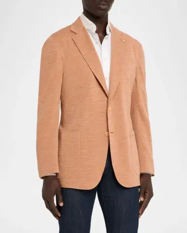 Stefano Ricci Men's Wool Jersey Knit Single-Breasted Blazer | Thumbnail 4 Stefano Ricci Men's Wool Jersey Knit Single-Breasted Blazer | Thumbnail 4