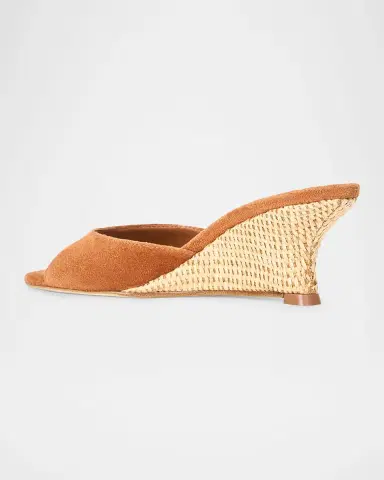 Staud 60mm Brigitte Suede Wedge Mules | Thumbnail 2
