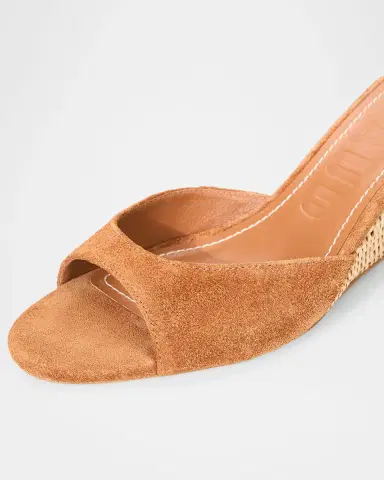 Staud 60mm Brigitte Suede Wedge Mules | Thumbnail 3