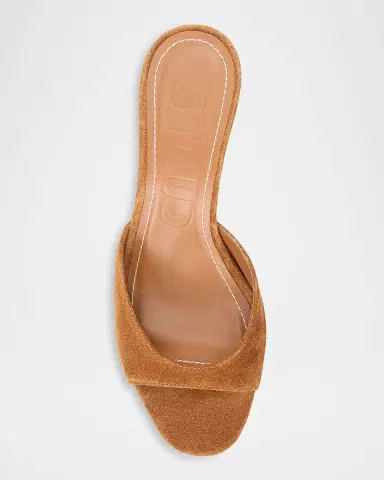 Staud 60mm Brigitte Suede Wedge Mules | Thumbnail 4