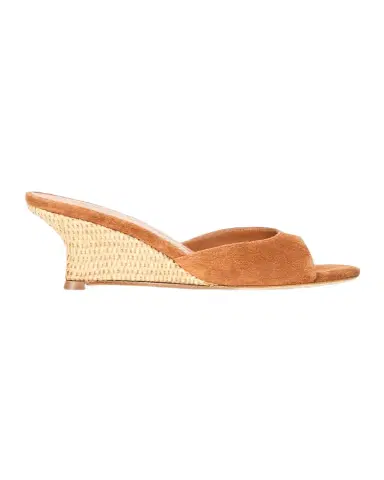 Staud 60mm Brigitte Suede Wedge Mules | Thumbnail 1