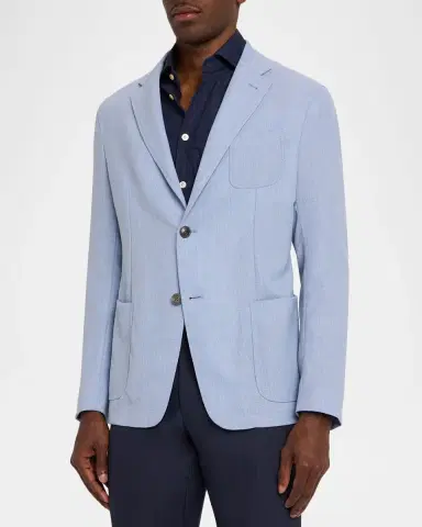 Emporio Armani Men 's Wool Textured Patch Pocket Sport Coat | Thumbnail 4 Emporio Armani Men 's Wool Textured Patch Pocket Sport Coat | Thumbnail 4