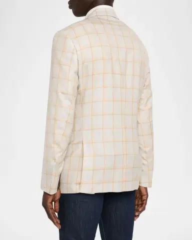 Stefano Ricci Men's Cashmere and Silk Windowpane Plaid Sport Coat | Thumbnail 2 Stefano Ricci Men's Cashmere and Silk Windowpane Plaid Sport Coat | Thumbnail 2