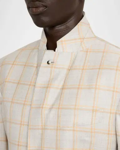 Stefano Ricci Men's Cashmere and Silk Windowpane Plaid Sport Coat | Thumbnail 6 Stefano Ricci Men's Cashmere and Silk Windowpane Plaid Sport Coat | Thumbnail 6