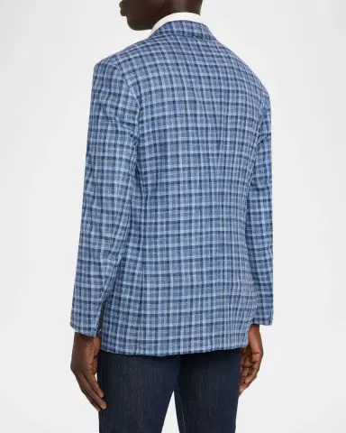 Stefano Ricci Men's Wool, Silk and Cotton Check Sport Coat | Thumbnail 2