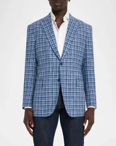 Stefano Ricci Men's Wool, Silk and Cotton Check Sport Coat | Thumbnail 3