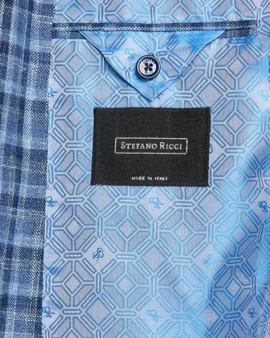 Stefano Ricci Men's Wool, Silk and Cotton Check Sport Coat | Thumbnail 5