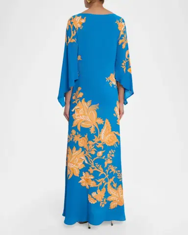 Etro Floral Print Flutter-Sleeve Maxi Dress | Thumbnail 2