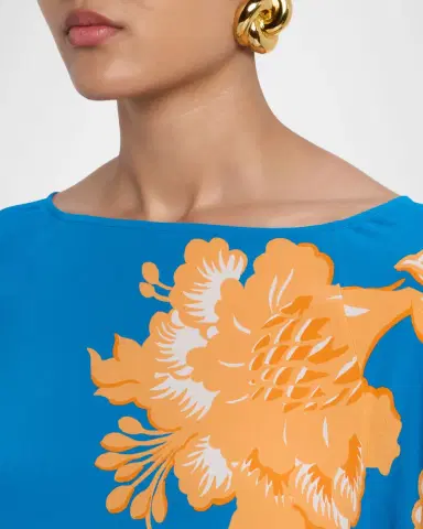 Etro Floral Print Flutter-Sleeve Maxi Dress | Thumbnail 4