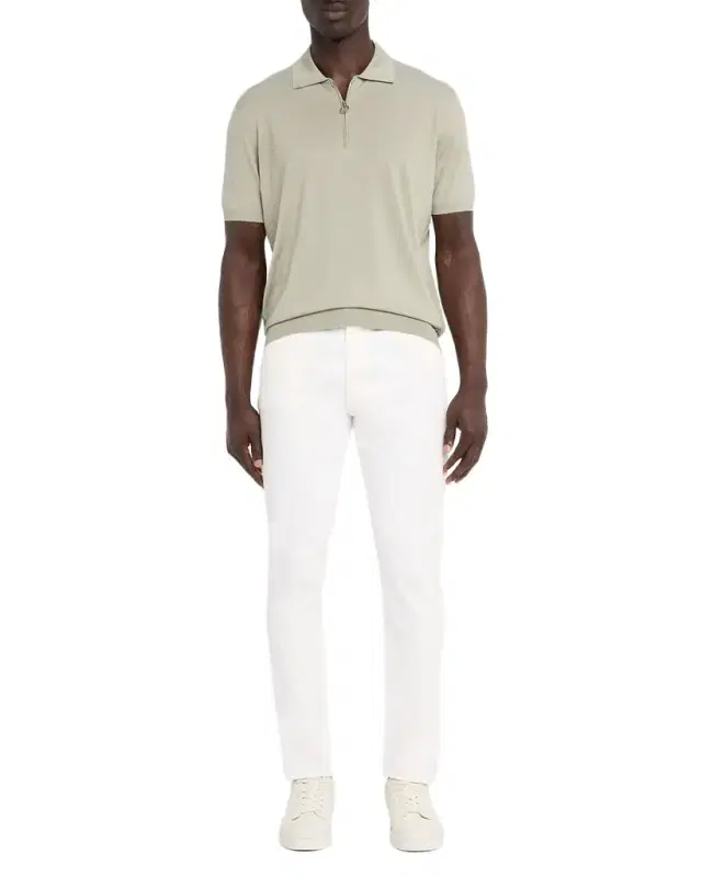 Men 's Cashmere, Wool and Silk Quarter-Zip Polo Shirt