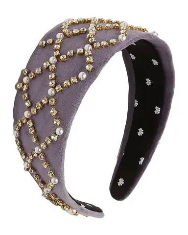 Lele Sadoughi Brigitte Embellished Velvet Headband | Thumbnail 1 Lele Sadoughi Brigitte Embellished Velvet Headband | Thumbnail 1
