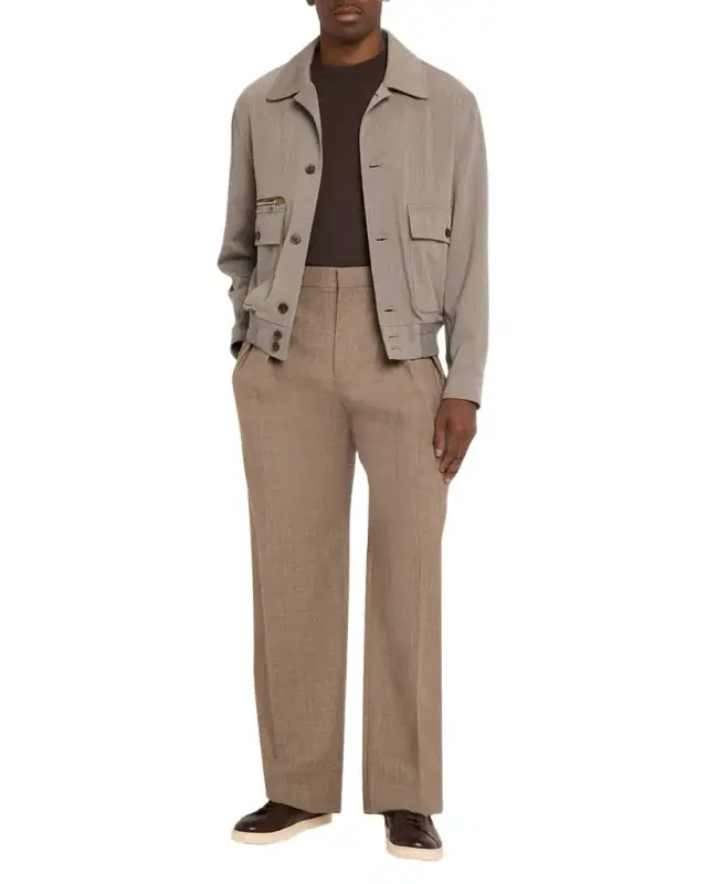 Men 's Super 120S Wool Bomber Jacket
