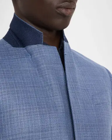 Emporio Armani Men's Wool G Line Blurred Plaid Sport Coat | Thumbnail 7 Emporio Armani Men's Wool G Line Blurred Plaid Sport Coat | Thumbnail 7