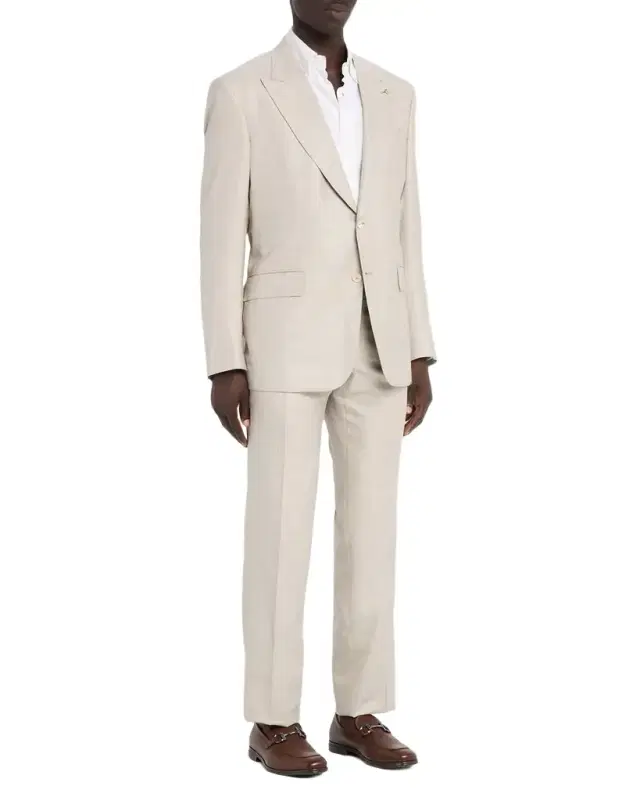 Men 's Wool, Silk and Linen Sharkskin Suit