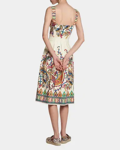 Etro Paisley Pleated Cotton Midi Dress | Thumbnail 2 Etro Paisley Pleated Cotton Midi Dress | Thumbnail 2