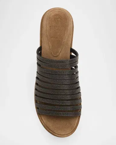 Brunello Cucinelli 80mm Suede Monili Platform Sandals | Thumbnail 5 Brunello Cucinelli 80mm Suede Monili Platform Sandals | Thumbnail 5