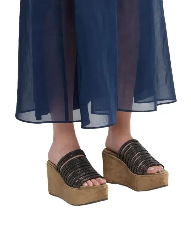80mm Suede Monili Platform Sandals