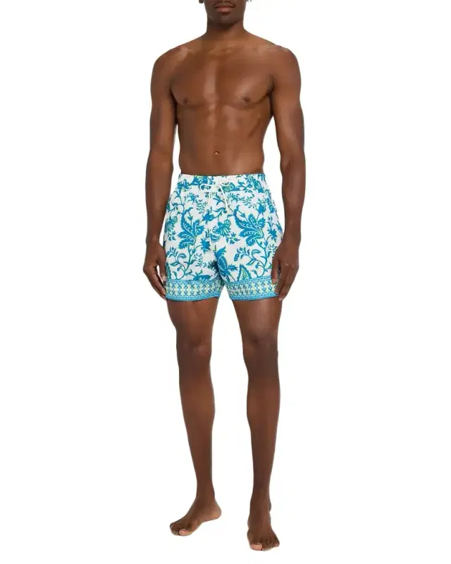 Men's Floral Roma-Fit Swim Trunks