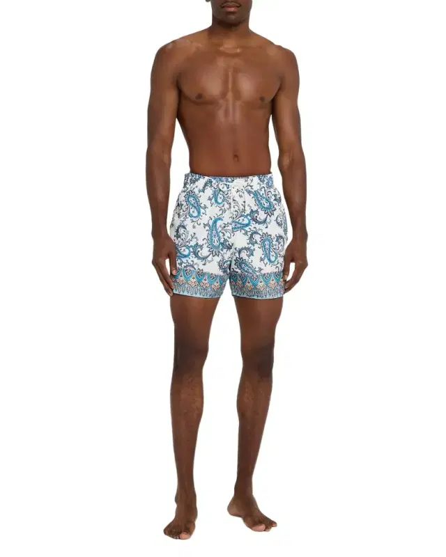 Men's Paisley-Print Roma Swim Shorts