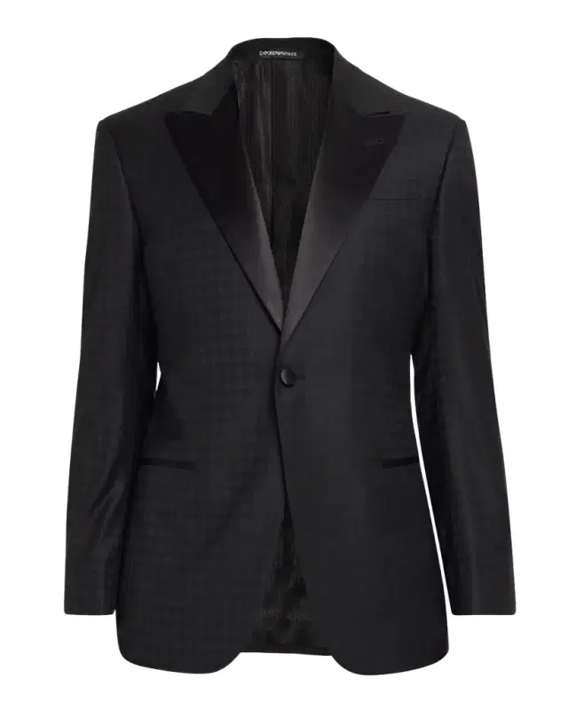 Men 's Houndstooth Wool G Line Evening Jacket