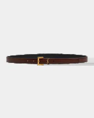 Saint Laurent Cassandre Thin Leather Belt | Thumbnail 2