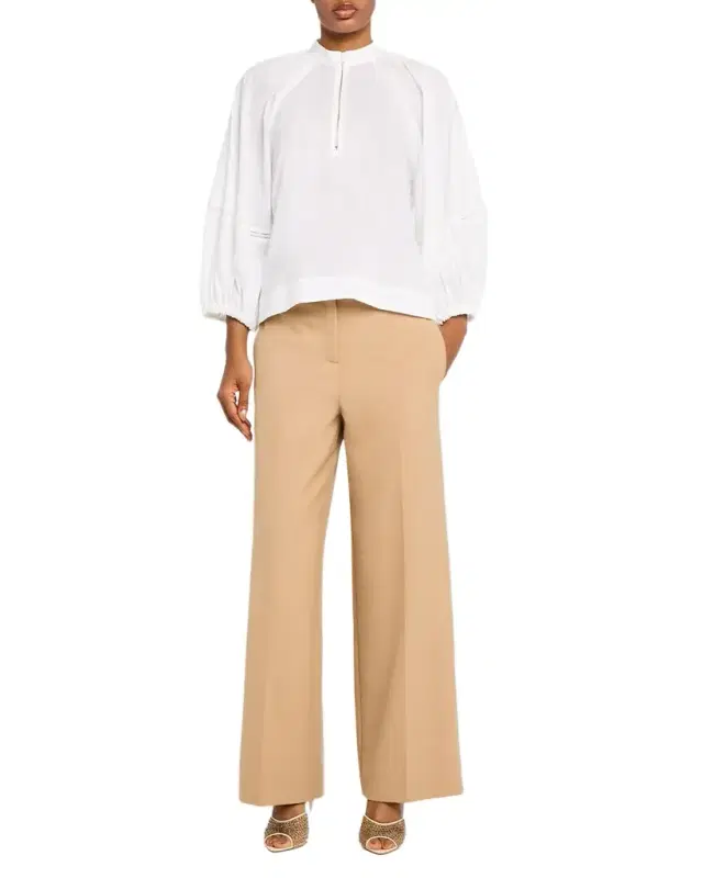 Half-Zip Cotton Muslin Shirt