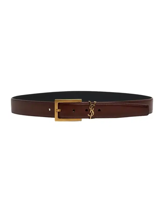 Cassandre Aged-Effect Leather Belt