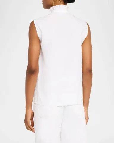 FABIANA FILIPPI Sleeveless Ruffle-Trim Cotton Poplin Shirt | Thumbnail 2 FABIANA FILIPPI Sleeveless Ruffle-Trim Cotton Poplin Shirt | Thumbnail 2