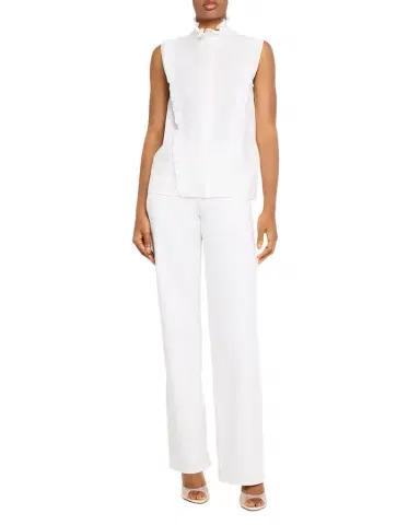 FABIANA FILIPPI Sleeveless Ruffle-Trim Cotton Poplin Shirt | Thumbnail 1 FABIANA FILIPPI Sleeveless Ruffle-Trim Cotton Poplin Shirt | Thumbnail 1