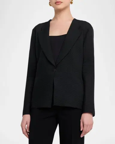Emporio Armani Single-Button Ribbed Jersey Jacket | Thumbnail 3