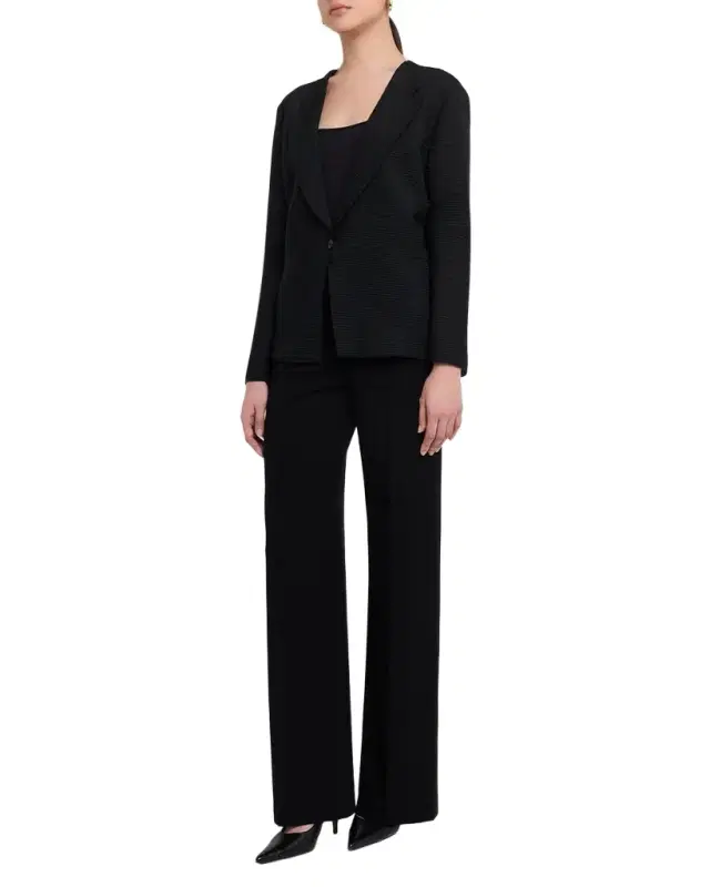 Single-Button Ribbed Jersey Jacket