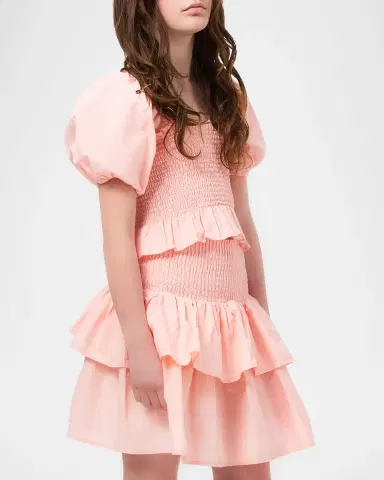 Molo Girl 's Bonita Tiered Chambray Skirt | Thumbnail 3