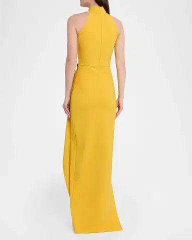 Chiara Boni La Petite Robe Gusay Draped Halter Column Gown | Thumbnail 3 Chiara Boni La Petite Robe Gusay Draped Halter Column Gown | Thumbnail 3