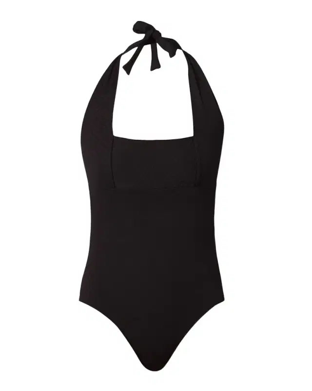 Shoshanna Retro Halter One-Piece Swimsuit