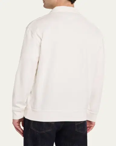 Brunello Cucinelli Men's Cotton-Blend Quarter-Zip Sweatshirt | Thumbnail 3
