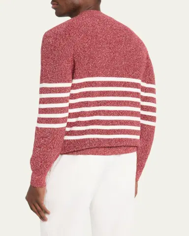 Brunello Cucinelli Men's Melange Crewneck Sweater | Thumbnail 3 Brunello Cucinelli Men's Melange Crewneck Sweater | Thumbnail 3